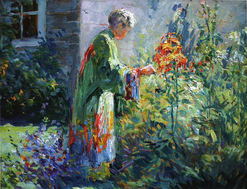 con me, Matilda_Browne In_the_Garden_1915